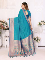 Thumbnail for Vedant Vastram Soft Litchi Silk Banarasi Silk Saree - Rama - Distacart