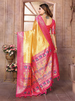 Thumbnail for Vedant Vastram Tissue Silk Paithani Silk Saree - Mustard - Distacart