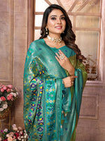 Thumbnail for Vedant Vastram Tissue Silk Paithani Silk Saree - Parrot - Distacart