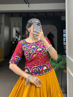 Thumbnail for Lorenvalley Mustard Pure Cotton Plain With Gota Patti Touch Up Lehenga Choli - Distacart