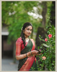 Thumbnail for Preksha Creation Designer Women Banarasi Soft Silk Saree - Red