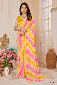 Thumbnail for Aafreen Partywear Designer Lemon Georgette Fancy Ready Wear Saree - Distacart