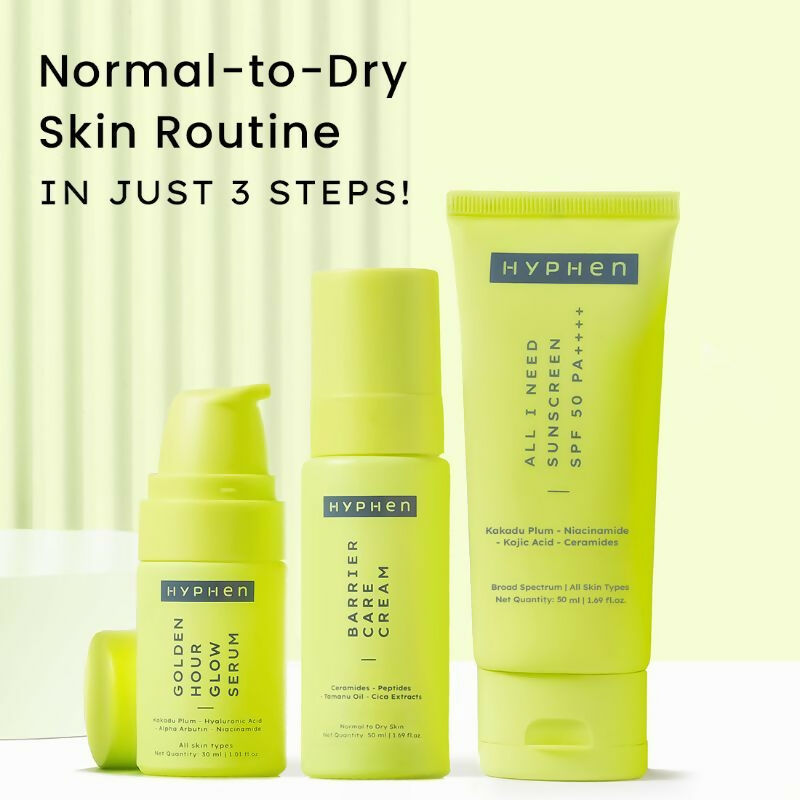 Hyphen By Kriti Sanon Skincare Routine with Glow Serum, Moisturizer & Sunscreen For Normal To Dry Skin Combo