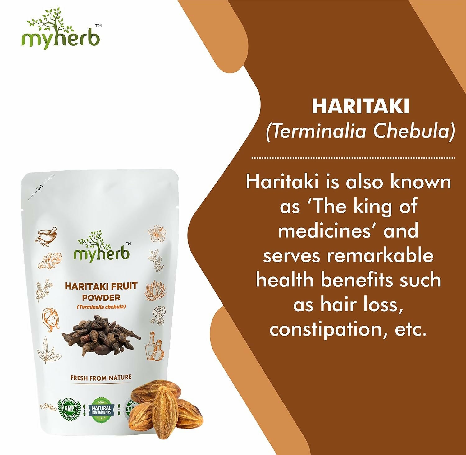 Myherb Natural Organic Haritaki Powder - Distacart