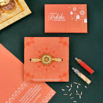 Thumbnail for trueBrowns X Voylla Traditional Shree Inscription Zirconia Studded Rakhi - Distacart