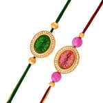 Thumbnail for trueBrowns X Voylla Studded Pink And Green Thread Rakhis - Pack Of 2 - Distacart