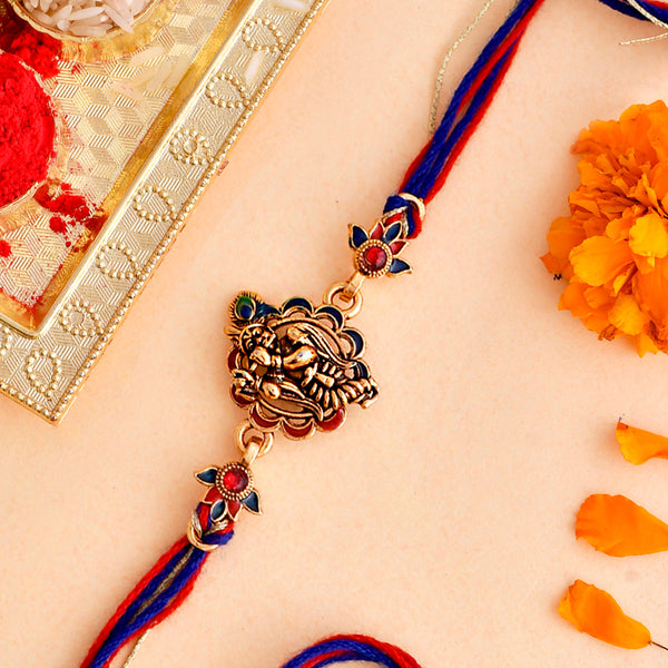 trueBrowns X Voylla Traditional Lord Krishna Motif Thread Rakhi - Distacart