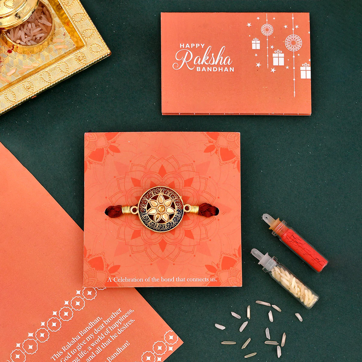 trueBrowns X Voylla Floral Motif Braided Thread Rakhi - Distacart