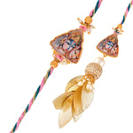 Thumbnail for trueBrowns X Voylla Ethnic High Polish Pearl Beads Bhaiya-Bhabhi Rakhi - Distacart