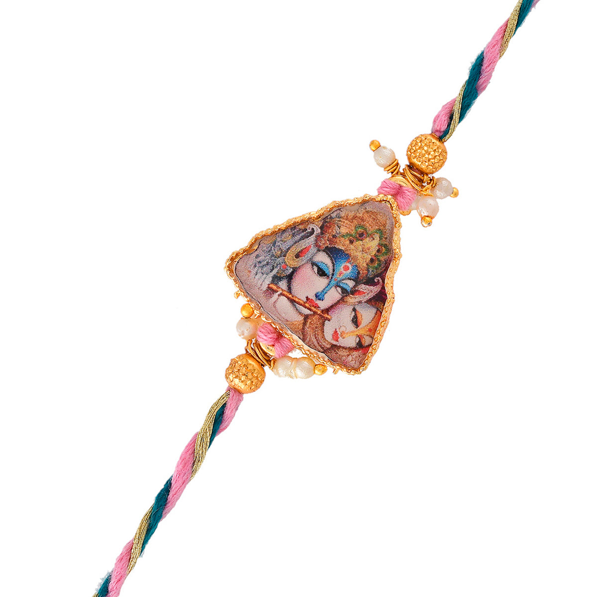 trueBrowns X Voylla Ethnic High Polish Pearl Beads Bhaiya-Bhabhi Rakhi - Distacart