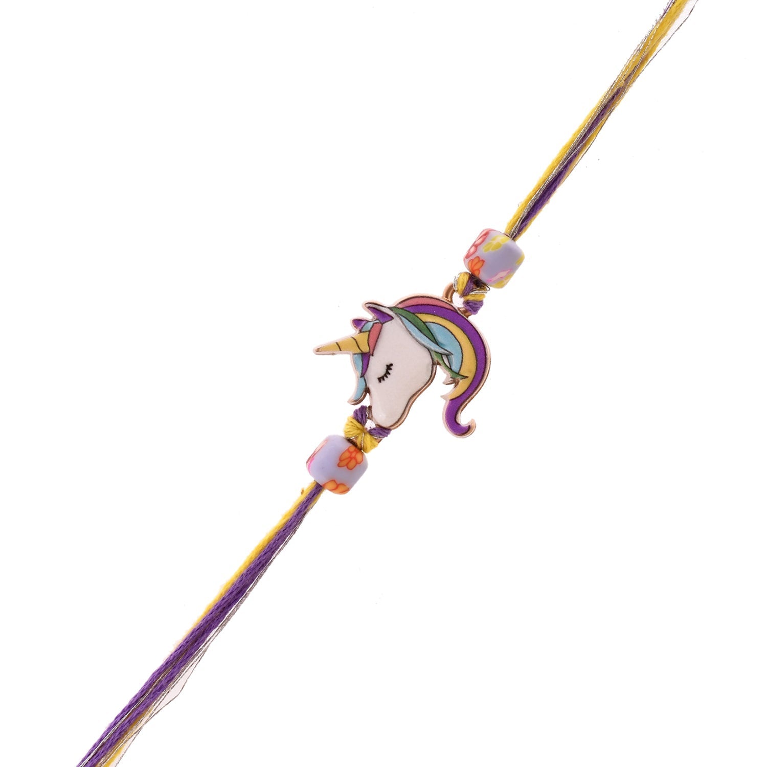 trueBrowns X Voylla Rainbow Unicorn Beaded Slip-On Rakhi For Kids - Distacart