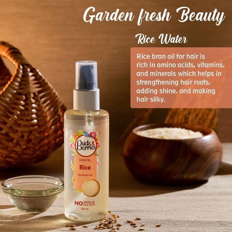 Buds & Berries Rice Hair Oil - Distacart
