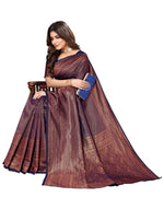 Thumbnail for Vamika Weaving Banarasi Jacquard Navy Kanjivaram Saree - Distacart