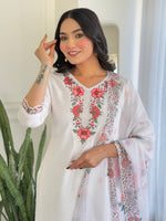 Thumbnail for The52 Thread work on Viscose Fabric Straight Kurta, Pant and Dupatta Set