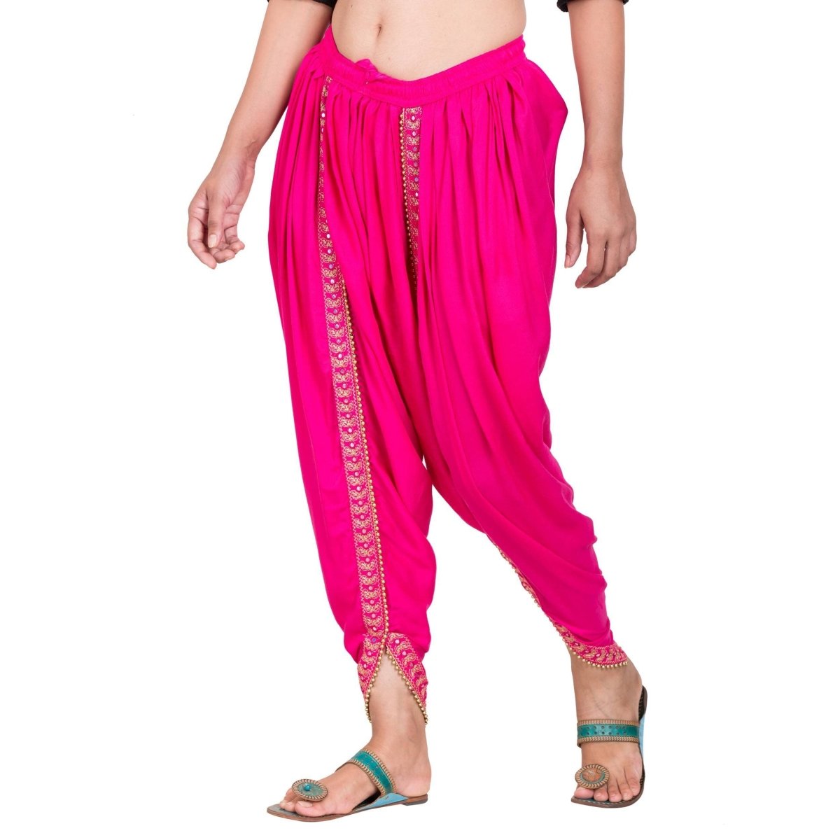 Asmaani Dark Pink color Dhoti Patiala with Embellished Border