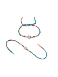 Thumbnail for NVR Men Set of 2 Multicolor Artificial Stones Thread Rakhi, Combo for Rakshabandhan