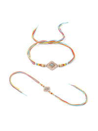 Thumbnail for NVR Men Set of 2 Multicolor Artificial Stones Thread Rakhi, Combo for Rakshabandhan