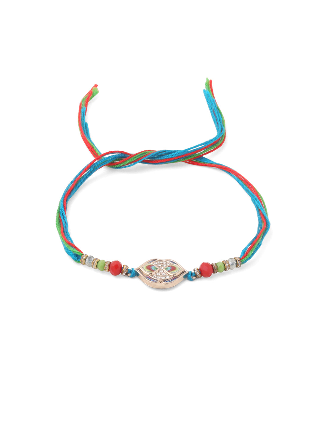 NVR Men Set of 2 Multicolor Artificial Stones Thread Rakhi, Combo for Rakshabandhan