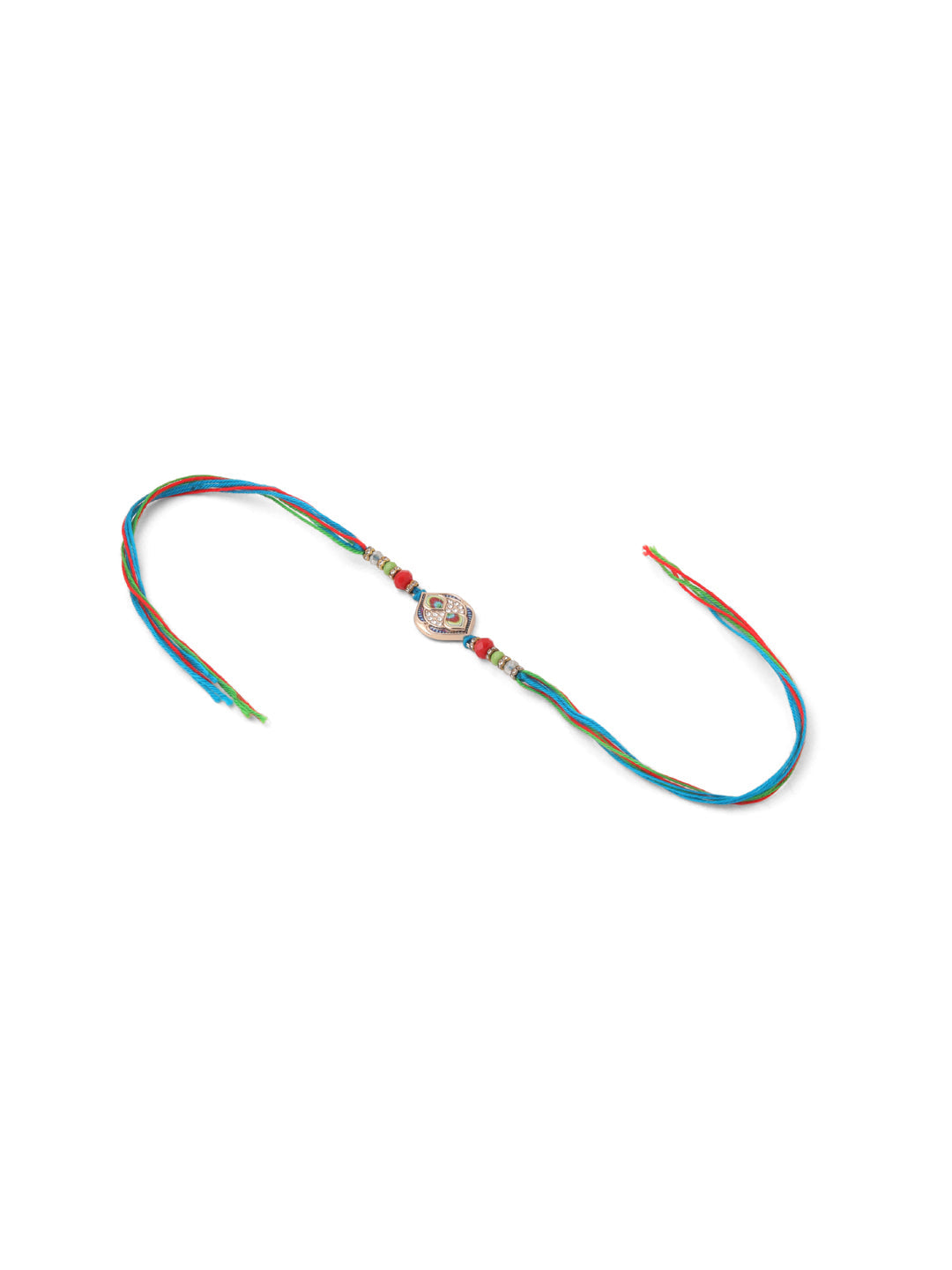 NVR Men Set of 2 Multicolor Artificial Stones Thread Rakhi, Combo for Rakshabandhan