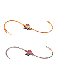 Thumbnail for NVR Kids Set of 2 Cute Cartoon Superhero Thread Rakhi with Roli Chawal Chandan & Mishri