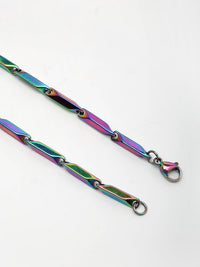 Thumbnail for NVR Men Multicolor Rhodium-Plated Stainless Steel Chain