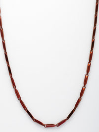 Thumbnail for NVR Men Maroon Rhodium-Plated Stainless Steel Chain