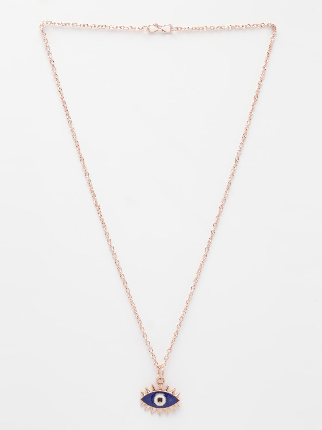 NVR Women's Rose Gold-Polished Chain With Evil Eye Pendant - Distacart
