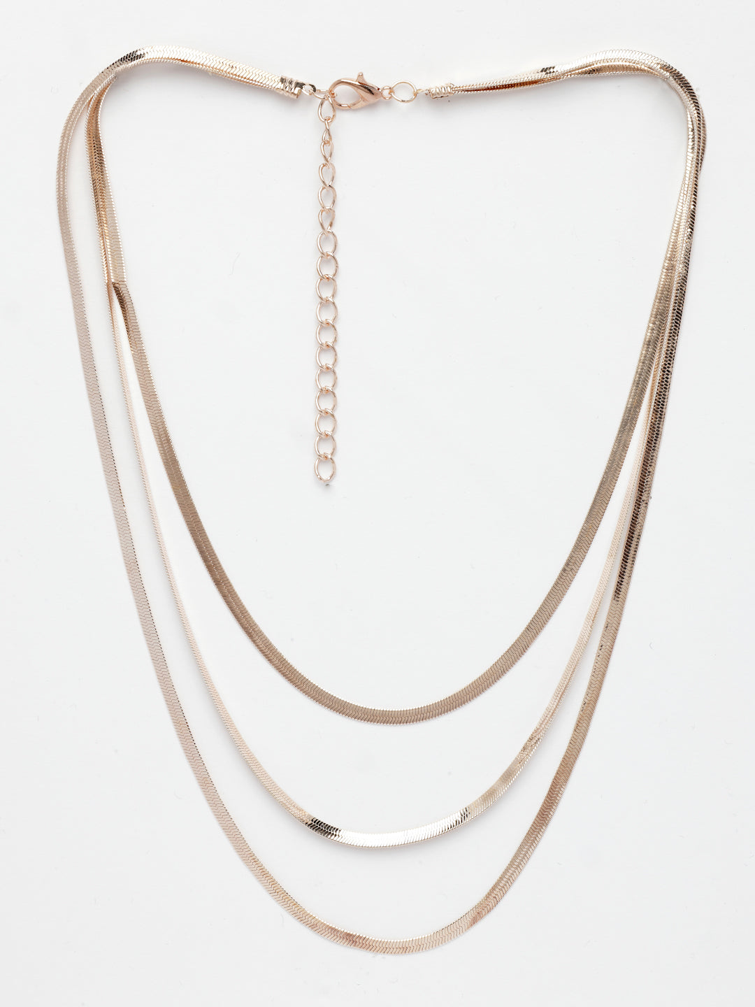 NVR Women's Rose Gold-Polished Minimal Layered Chain - Distacart