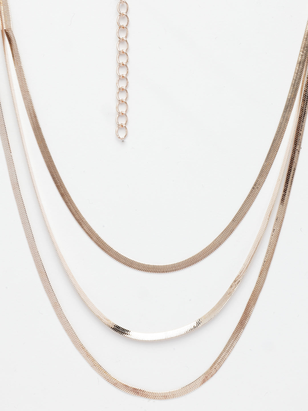 NVR Women's Rose Gold-Polished Minimal Layered Chain - Distacart