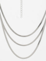 Thumbnail for NVR Women's German Silver Plated Oxidised Minimal Layered Chain - Distacart