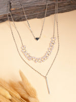 Thumbnail for NVR Women's Silver-Plated Beaded Layered Chain - Distacart
