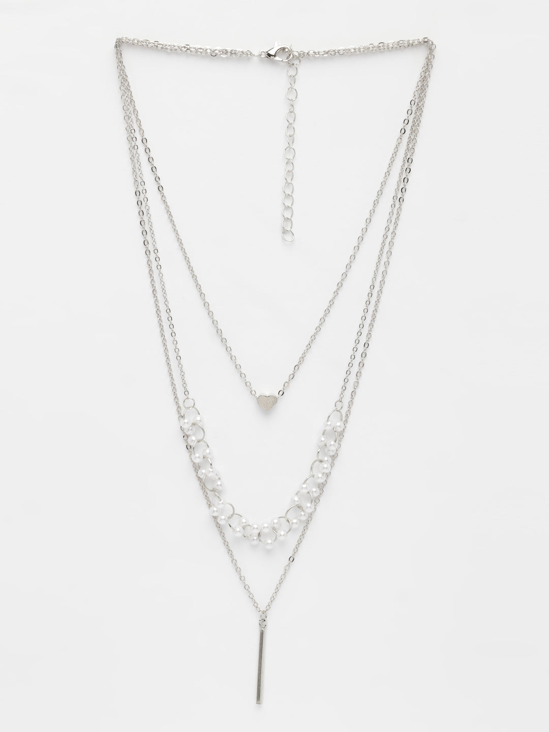 NVR Women's Silver-Plated Beaded Layered Chain - Distacart