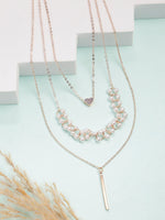 Thumbnail for NVR Women's Rose Gold-Polished Beaded Layered Chain - Distacart