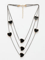 Thumbnail for NVR Women's Black Heart Shape Layered Fashion Necklace - Distacart