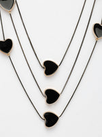 Thumbnail for NVR Women's Black Heart Shape Layered Fashion Necklace - Distacart