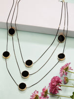 Thumbnail for NVR Women's Black Circular Shaped Layered Fashion Necklace - Distacart