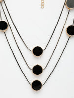 Thumbnail for NVR Women's Black Circular Shaped Layered Fashion Necklace - Distacart