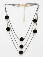 Thumbnail for NVR Women's Black Circular Shaped Layered Fashion Necklace - Distacart