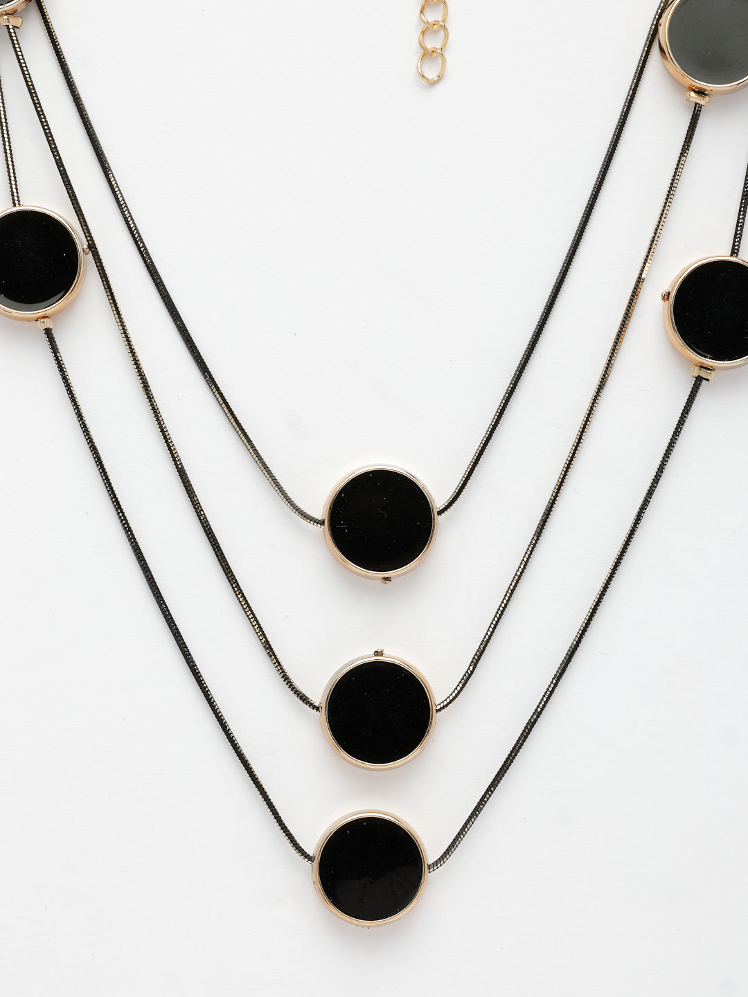 NVR Women's Black Circular Shaped Layered Fashion Necklace - Distacart