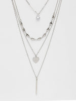 Thumbnail for NVR Women's Silver-Plated Artificial Stones Layered Chain - Distacart
