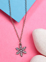 Thumbnail for NVR Women's Silver-Plated Chain With Snowflake Pendant - Distacart