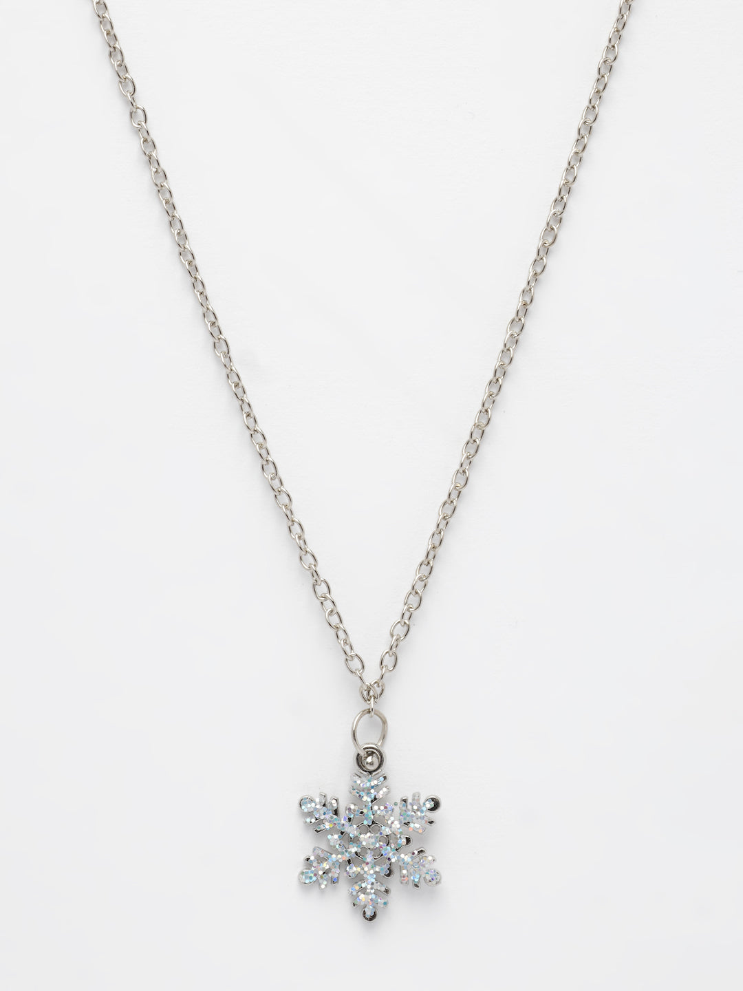 NVR Women's Silver-Plated Chain With Snowflake Pendant - Distacart