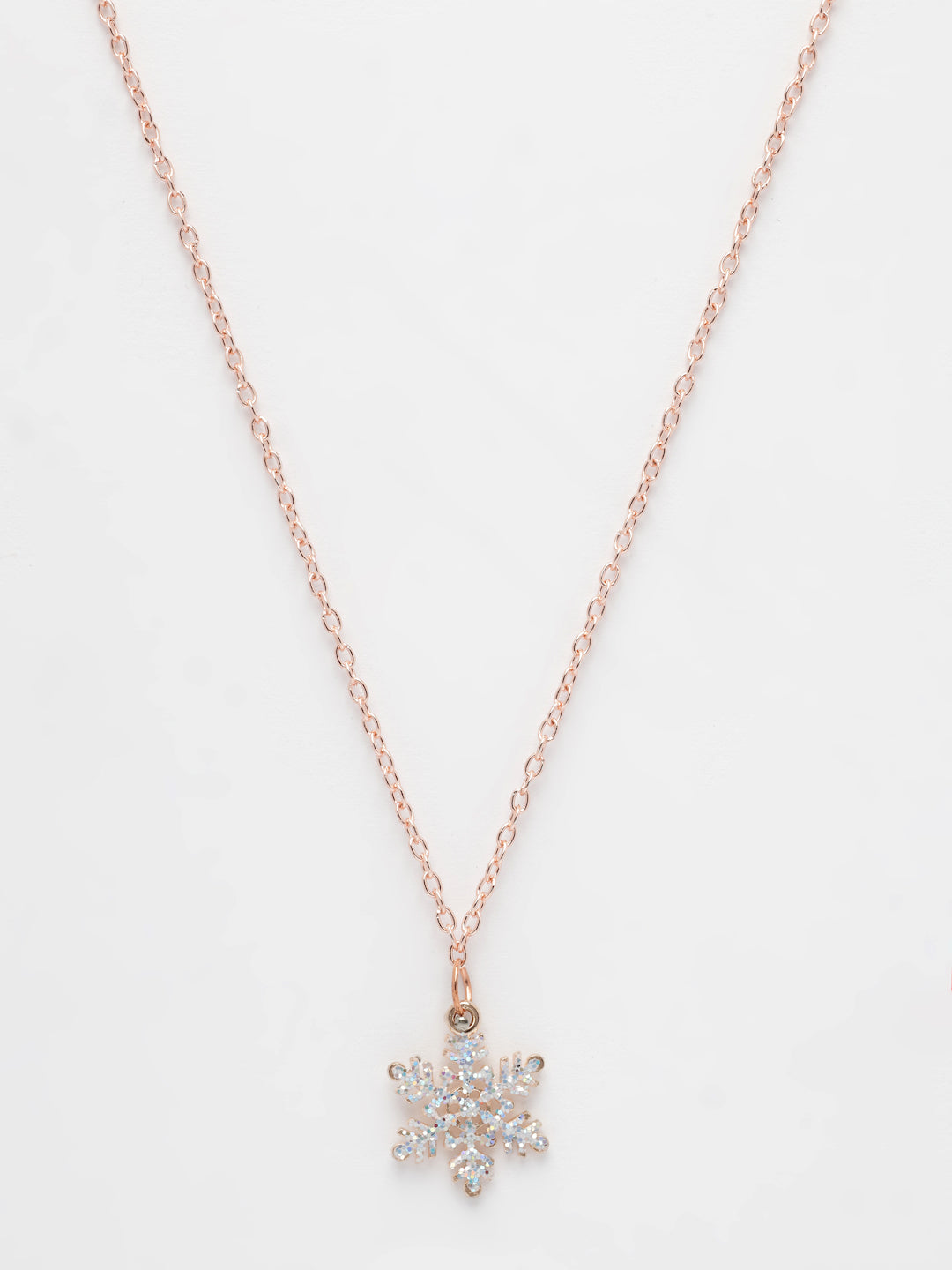 NVR Women's Rose Gold-Polished Chain With Snowflake Pendant - Distacart