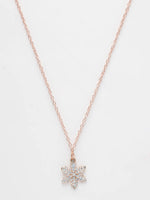 Thumbnail for NVR Women's Rose Gold-Polished Chain With Snowflake Pendant - Distacart