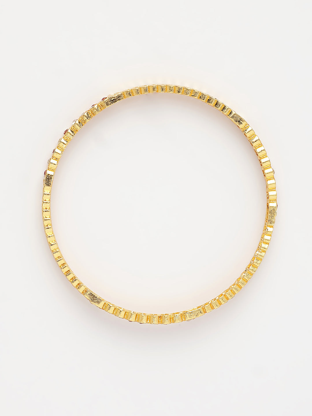 NVR Women's Set of 2 Gold-Polished Cubic Zirconia Stone Studded Bangles - Distacart