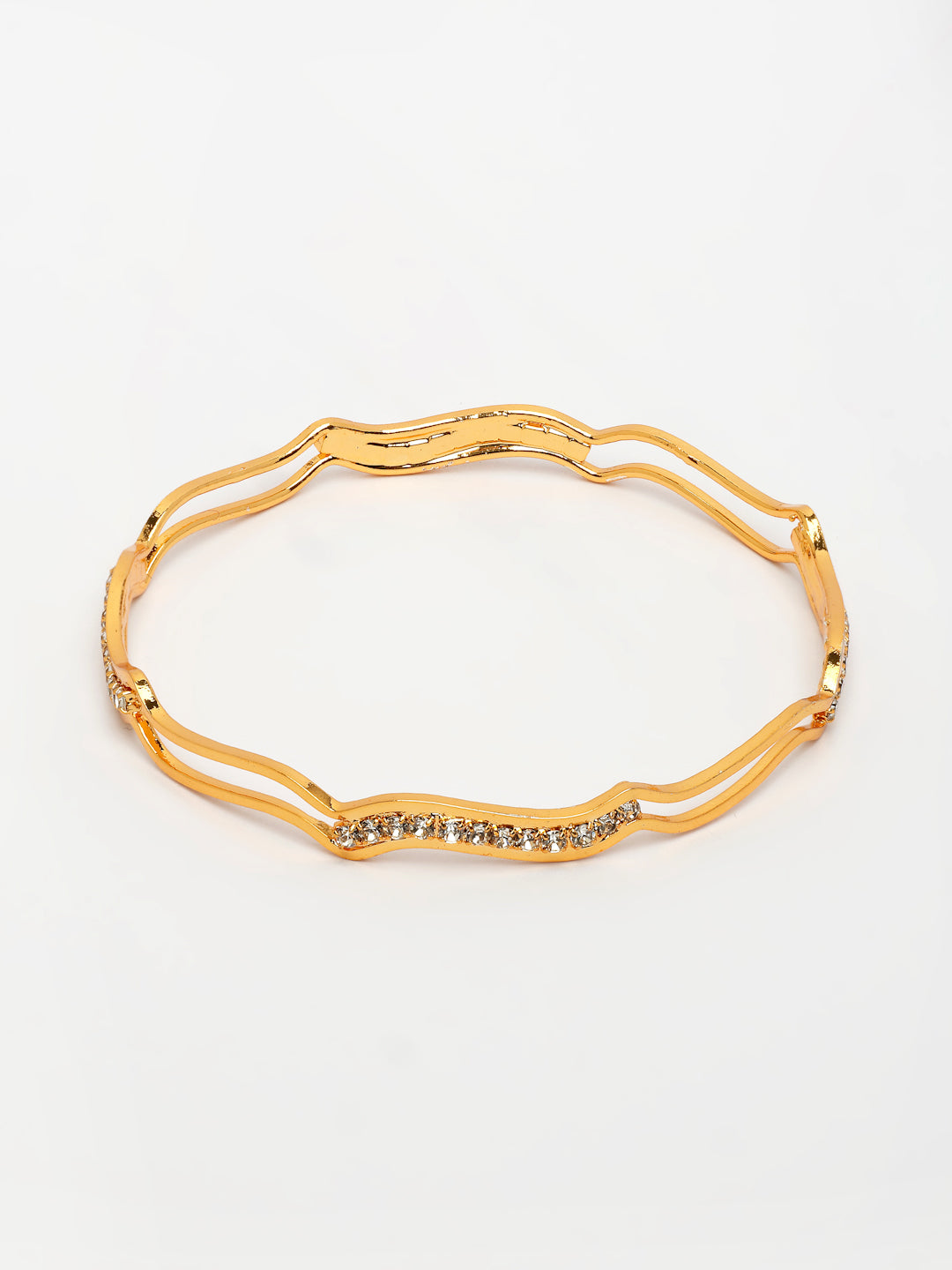 NVR Women's Set of 4 Gold-Polished Cubic Zirconia Stone Studded Bangles - Distacart