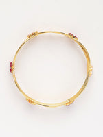 Thumbnail for NVR Women's Set of 2 Gold-Polished Artificial Stones Traditional Bangles - Distacart