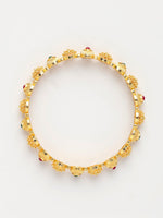 Thumbnail for NVR Women's Set of 2 Gold-Polished Artificial Stones Traditional Bangles - Distacart