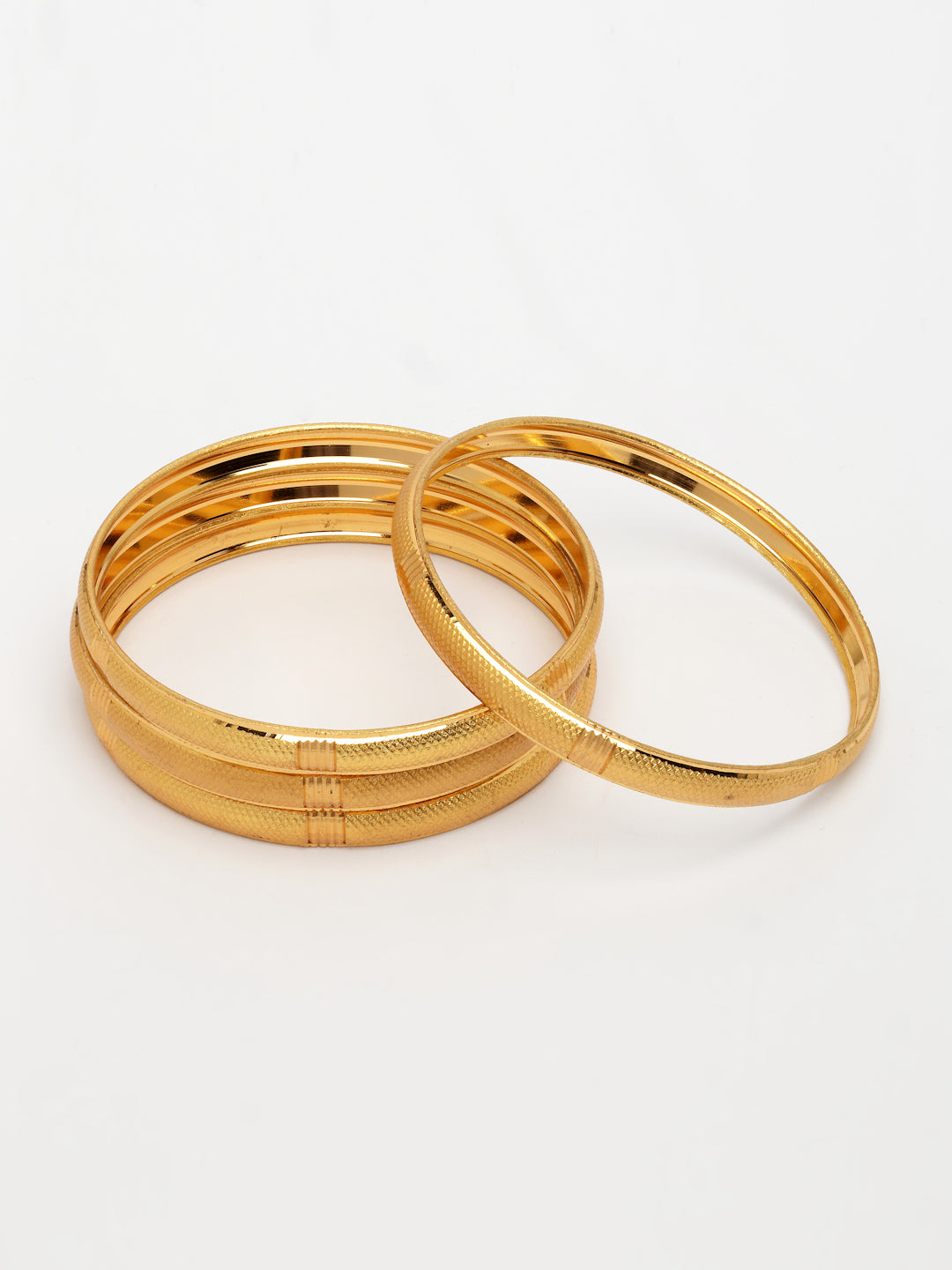 NVR Women's Set of 4 Gold-Polished Traditional Bangles - Distacart