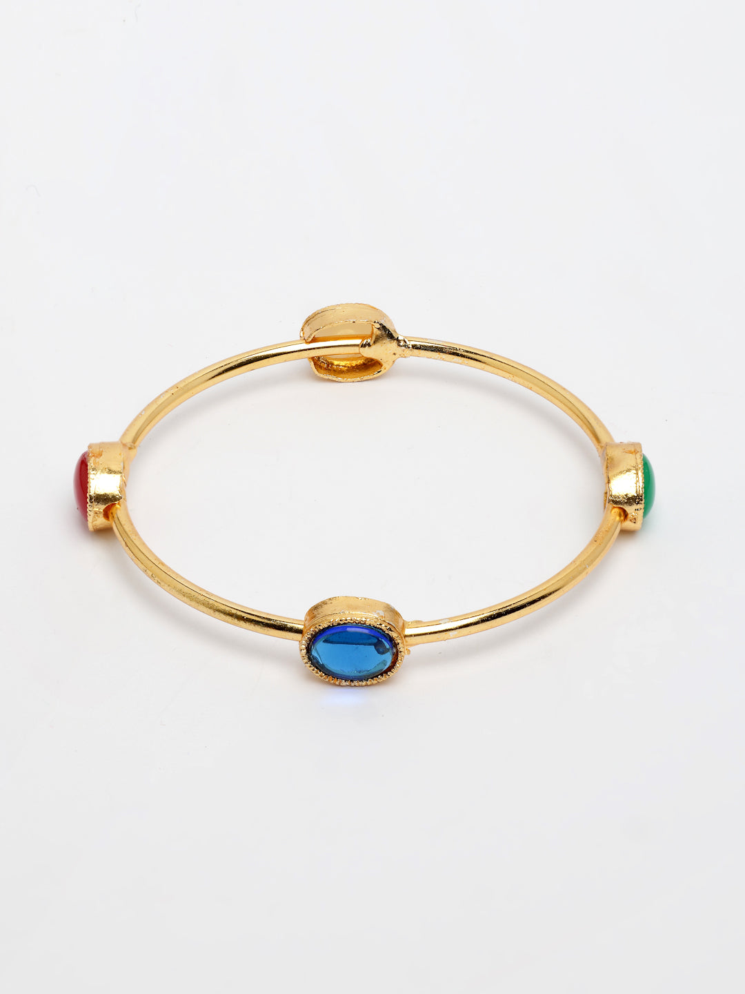 NVR Women's Set of 4 Gold-Polished Artificial Stone Studded Bangles - Distacart